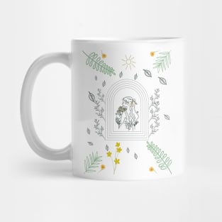 Art outline princess flower Mug